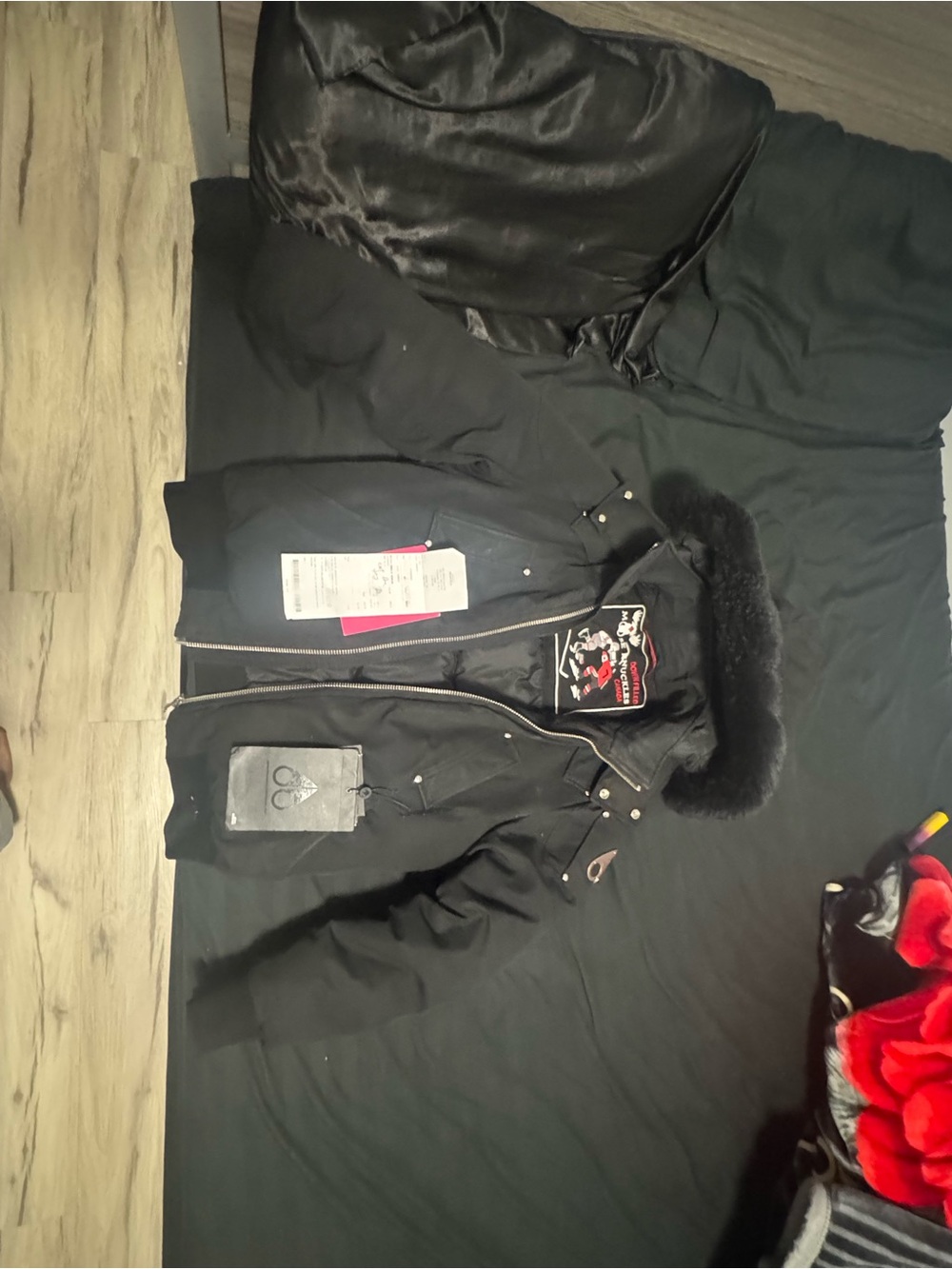 Black Men’s moose knuckle ballistic bomber